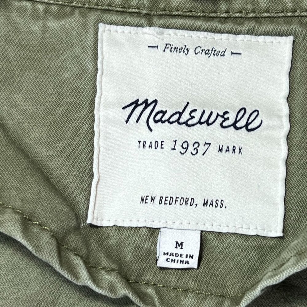 Madewell Olive Green Jacket Full Zip Pockets Womens Med Lightweight Army Style - Picture 7 of 12